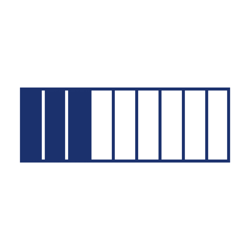 Fraction Bar — 3/9 (three ninths)