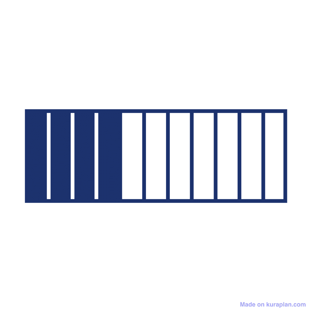 Fraction Bar — 4/11 (four elevenths)