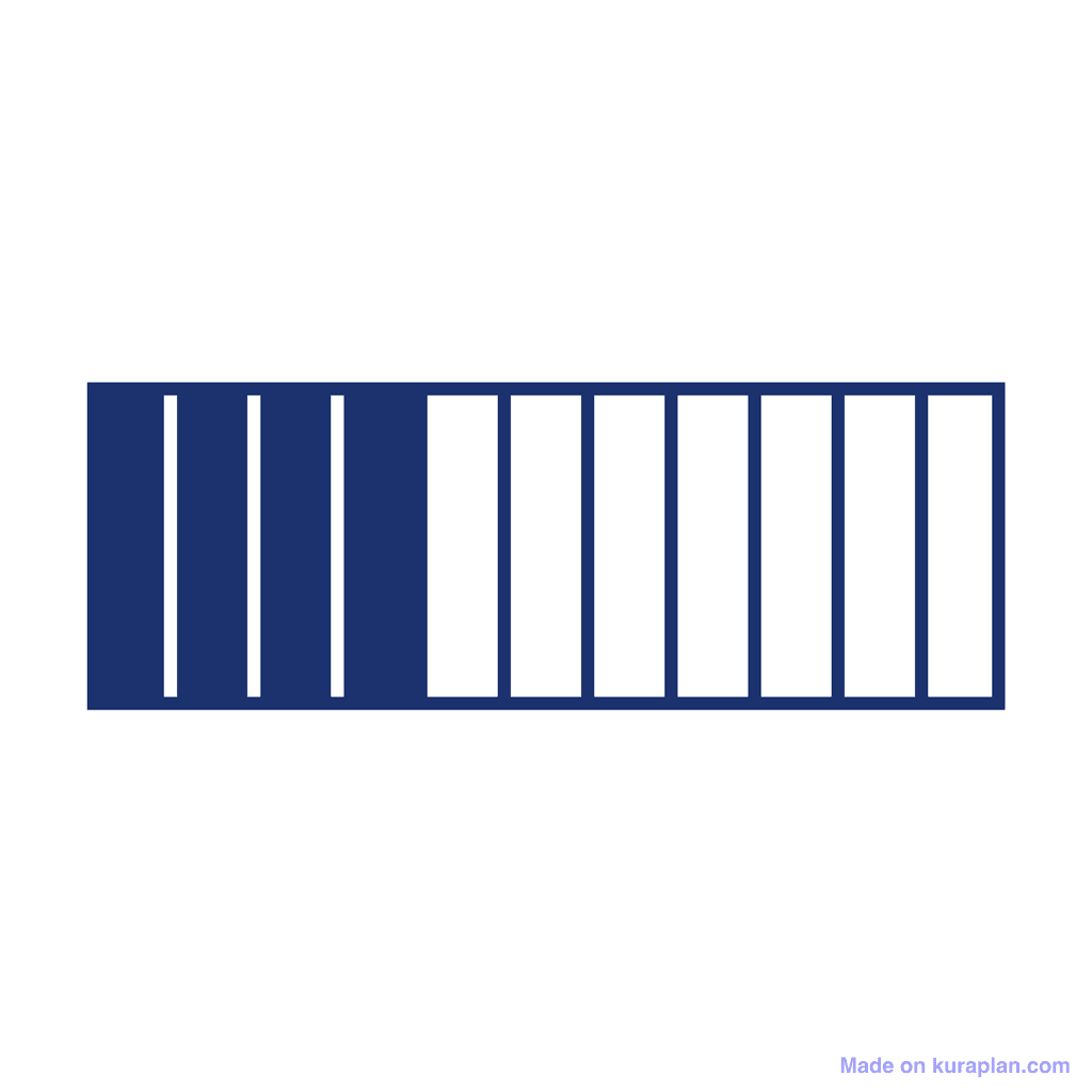 Fraction Bar — 4/11 (four elevenths)