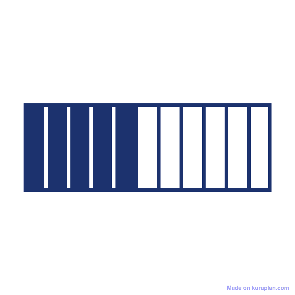 Fraction Bar — 5/11 (five elevenths)
