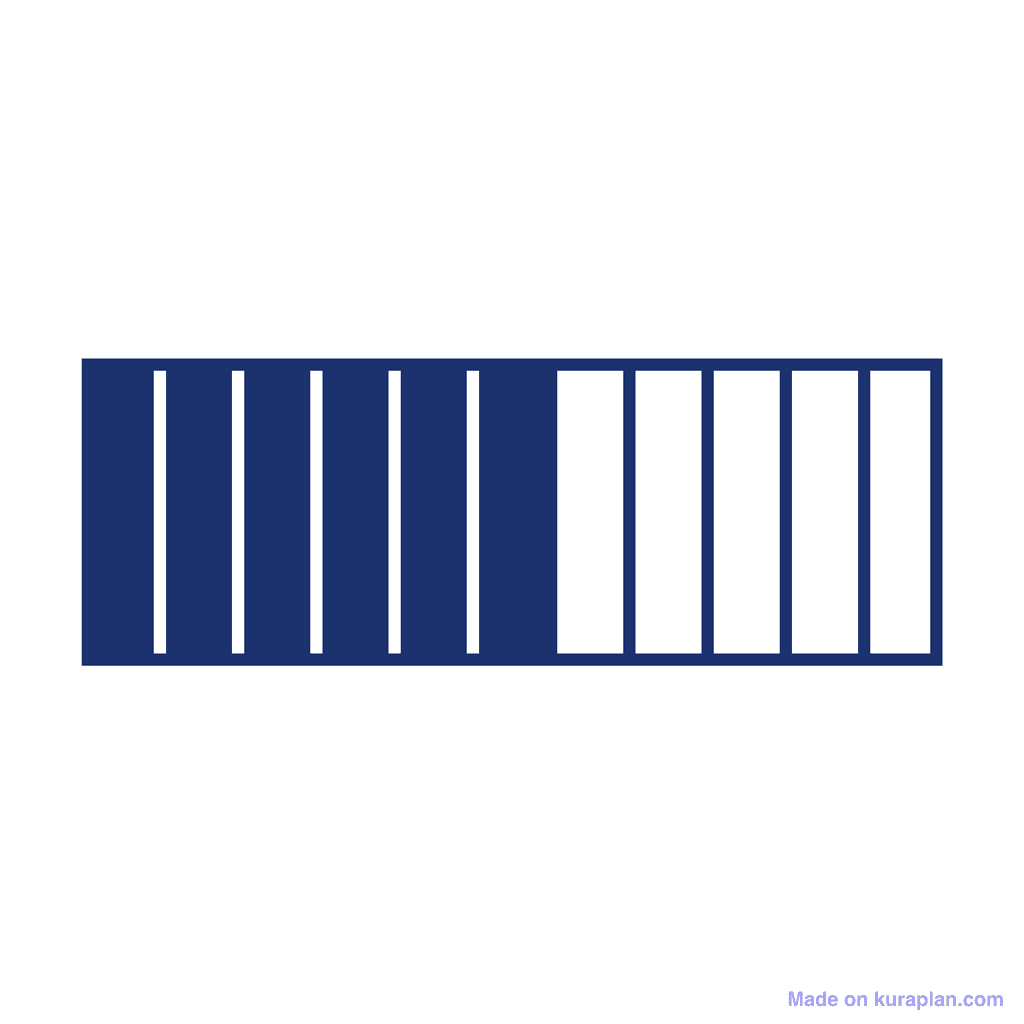 Fraction Bar — 6/11 (six elevenths)