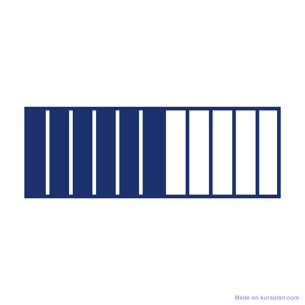 Fraction Bar — 6/11 (six elevenths)