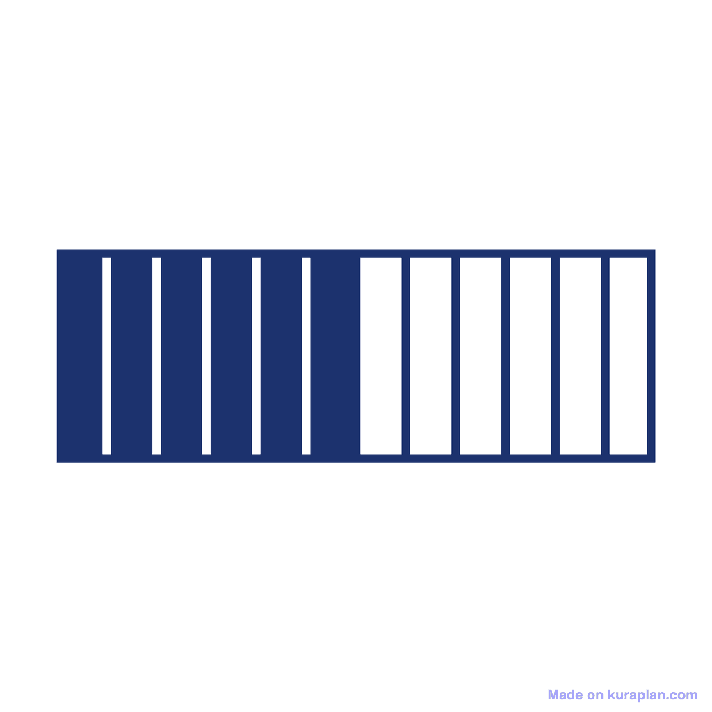 Fraction Bar — 6/12 (six twelfths)