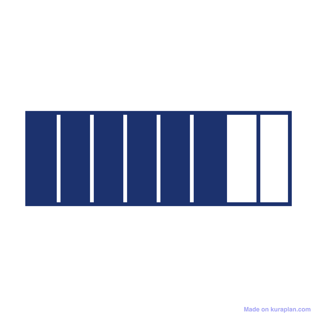 Fraction Bar — 6/8 (six eighths)