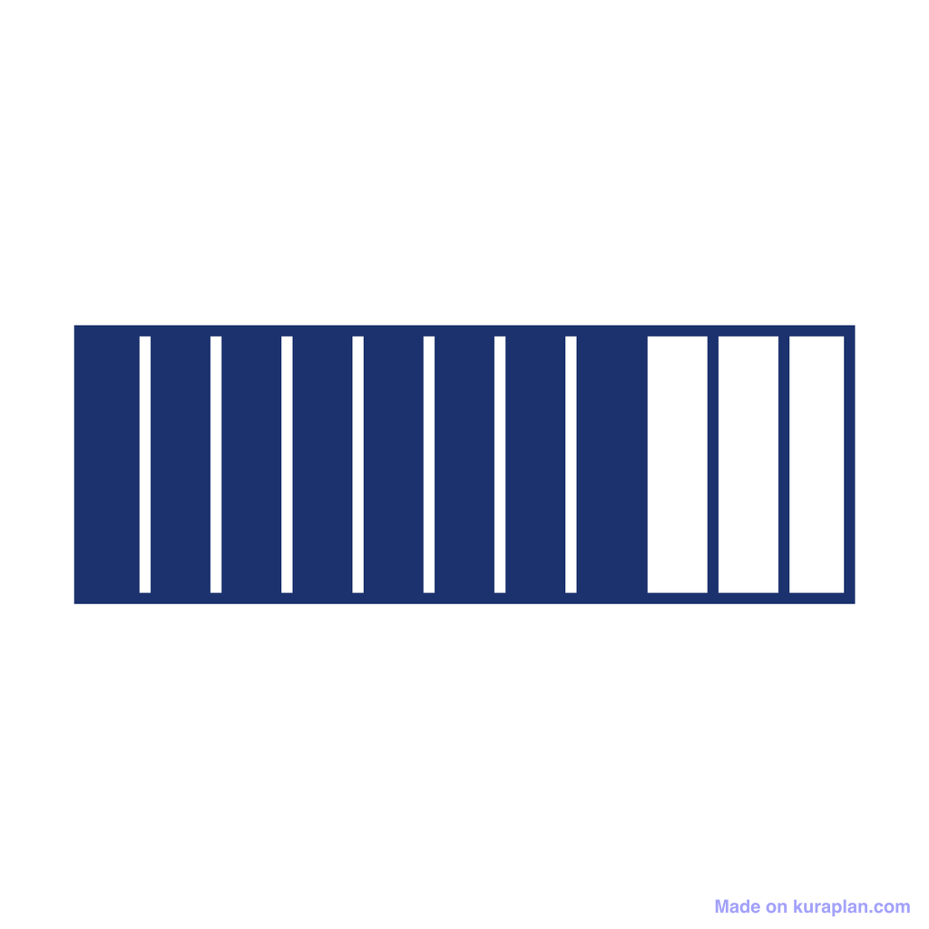 Fraction Bar — 8/11 (eight elevenths)