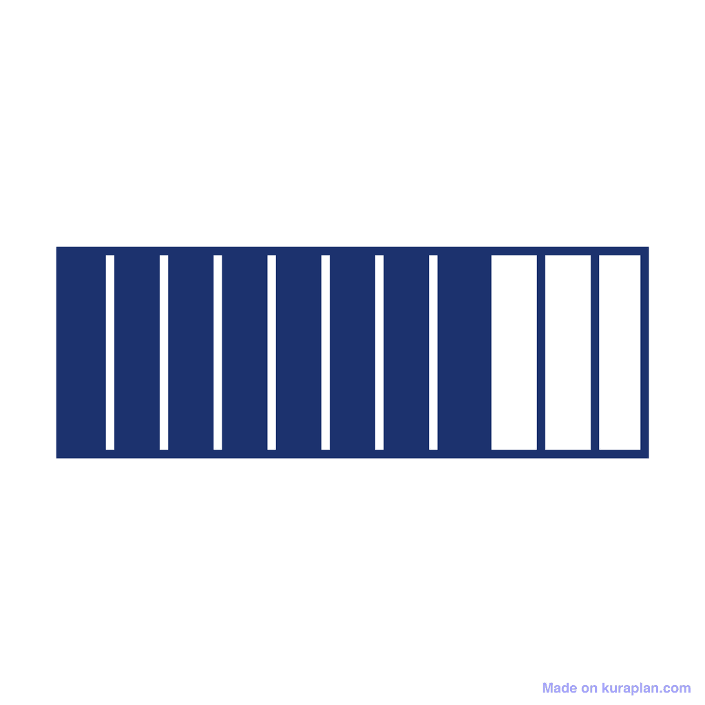 Fraction Bar — 8/11 (eight elevenths)