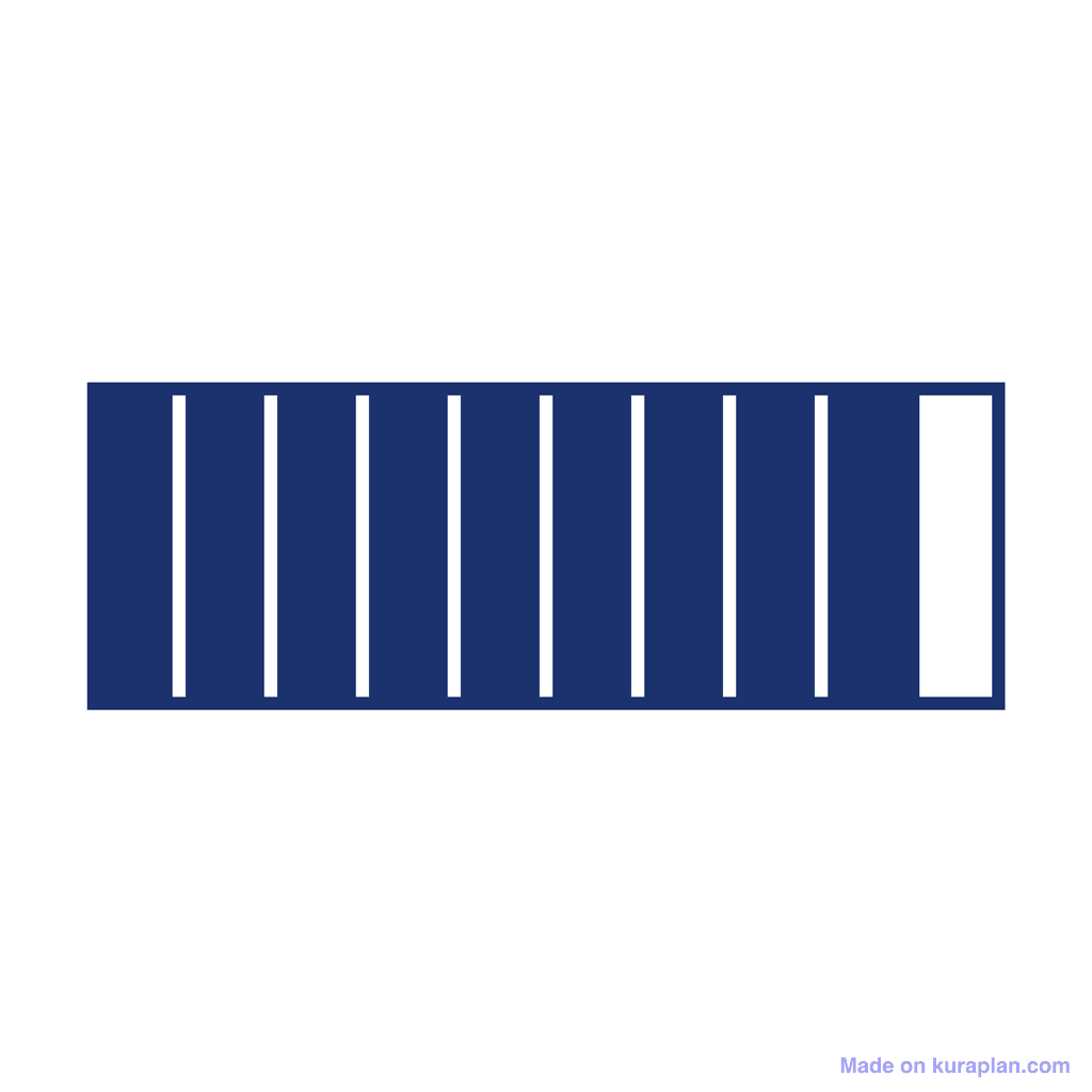 Fraction Bar — 9/10 (nine tenths)