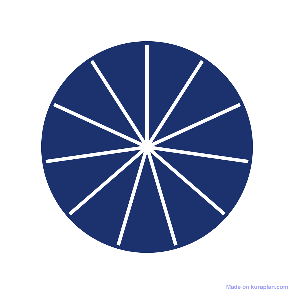 Fraction Circle — 11/11 (one whole)