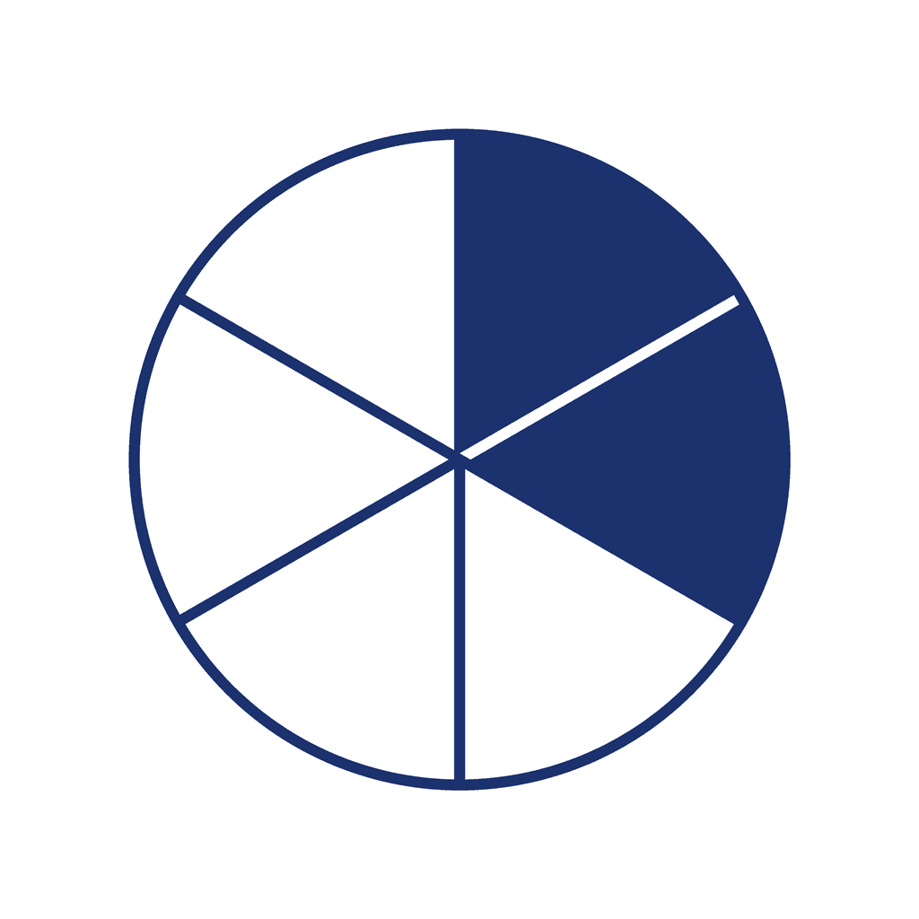 Fraction Circle — 2/6 (two sixths)