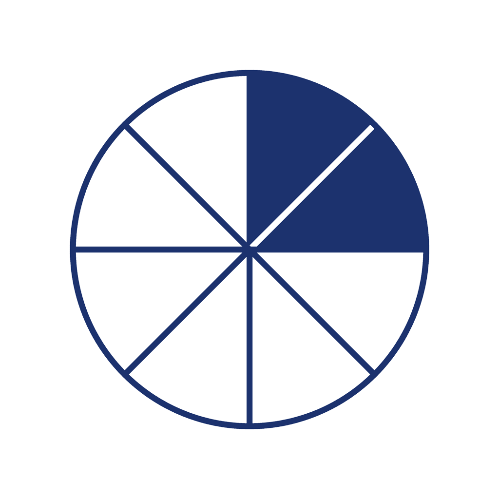 Fraction Circle — 2/8 (two eighths)