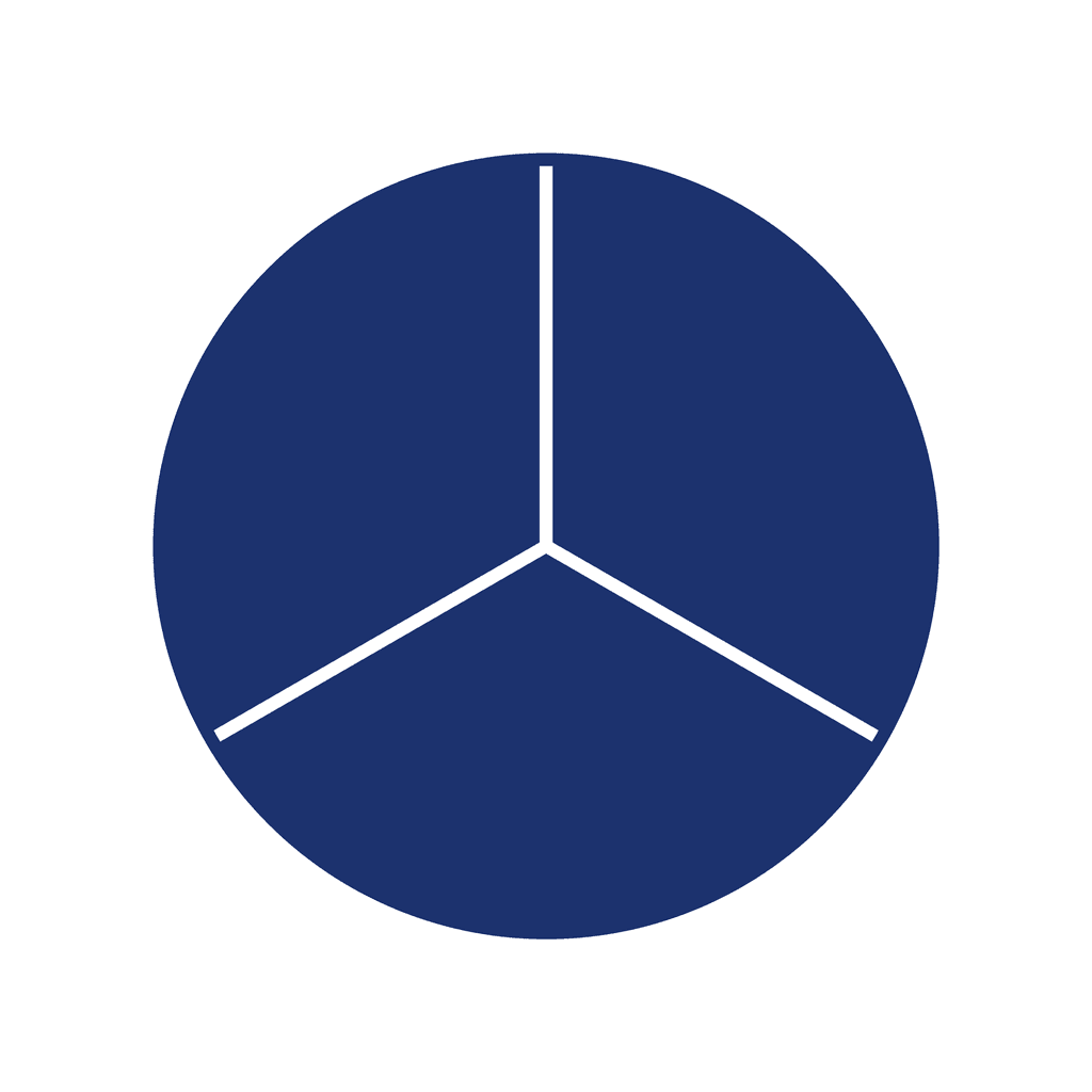Fraction Circle — 3/3 (one whole)