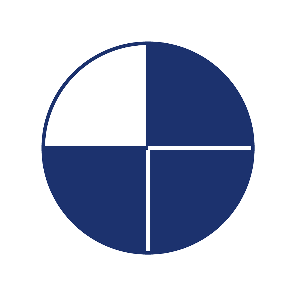 Fraction Circle — 3/4 (three quarters)