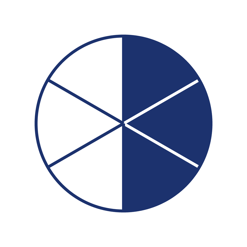 Fraction Circle — 3/6 (three sixths)
