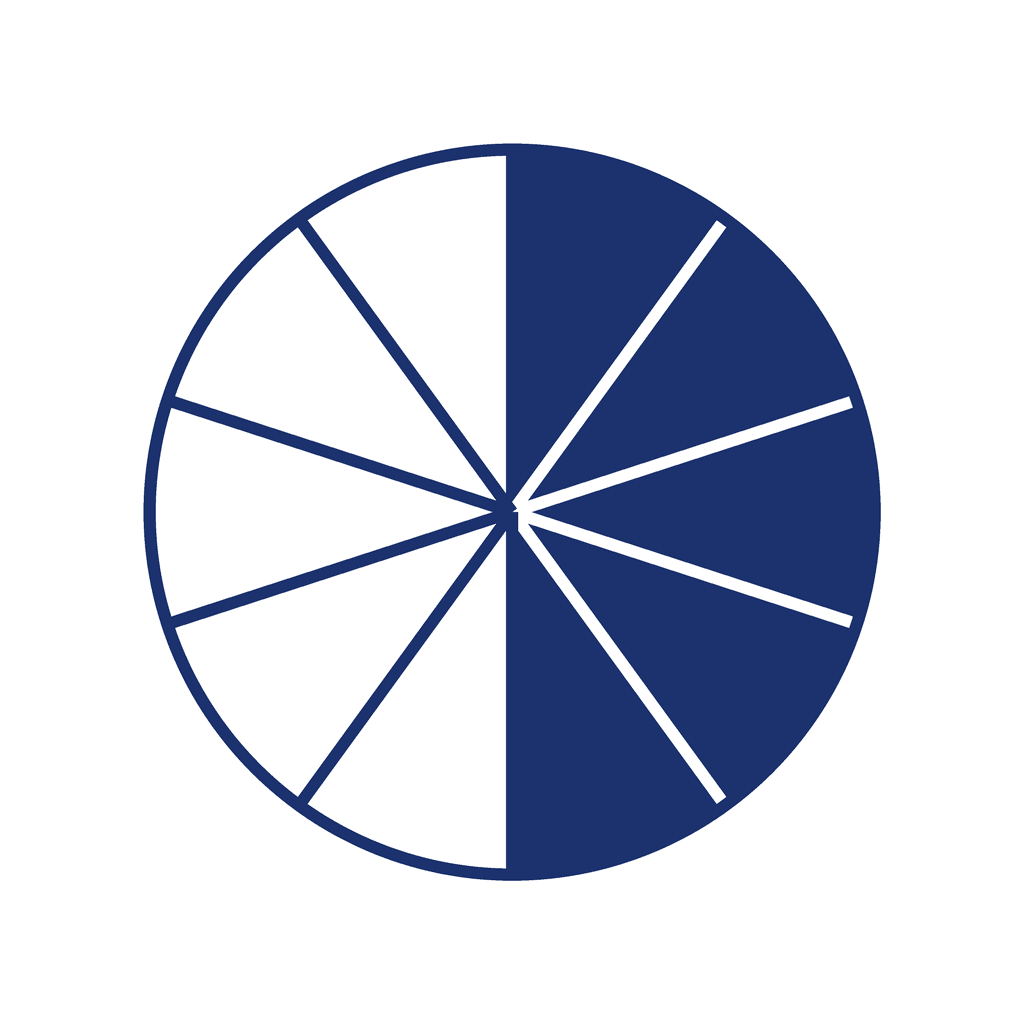 Fraction Circle — 5/10 (five tenths)