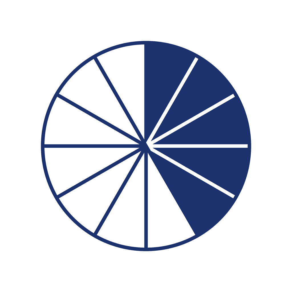 Fraction Circle — 5/12 (five twelfths)