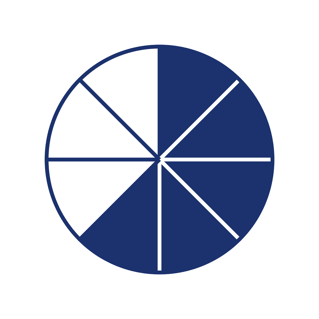 Fraction Circle — 5/8 (five eighths)