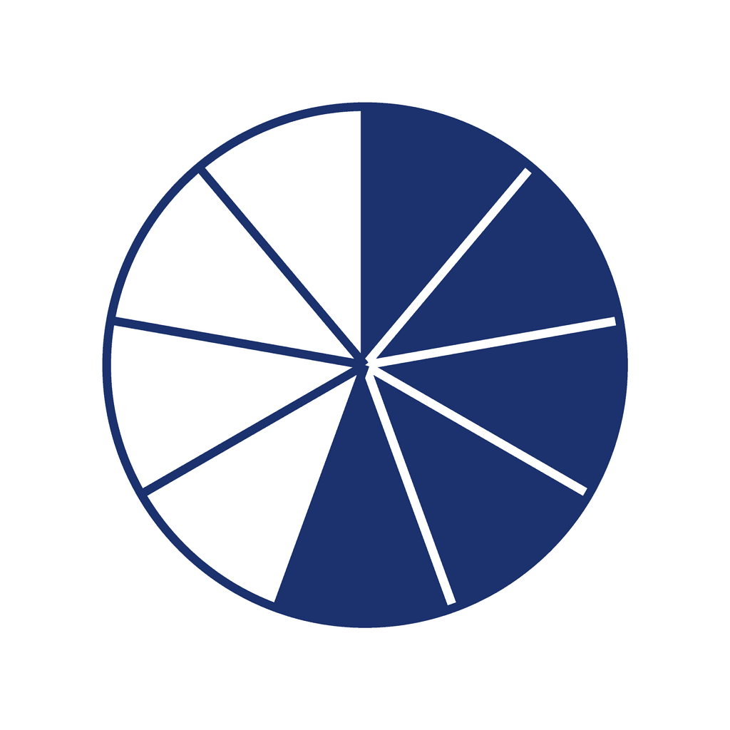 Fraction Circle — 5/9 (five ninths)