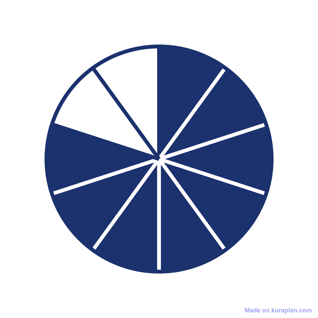 Fraction Circle — 8/10 (eight tenths)