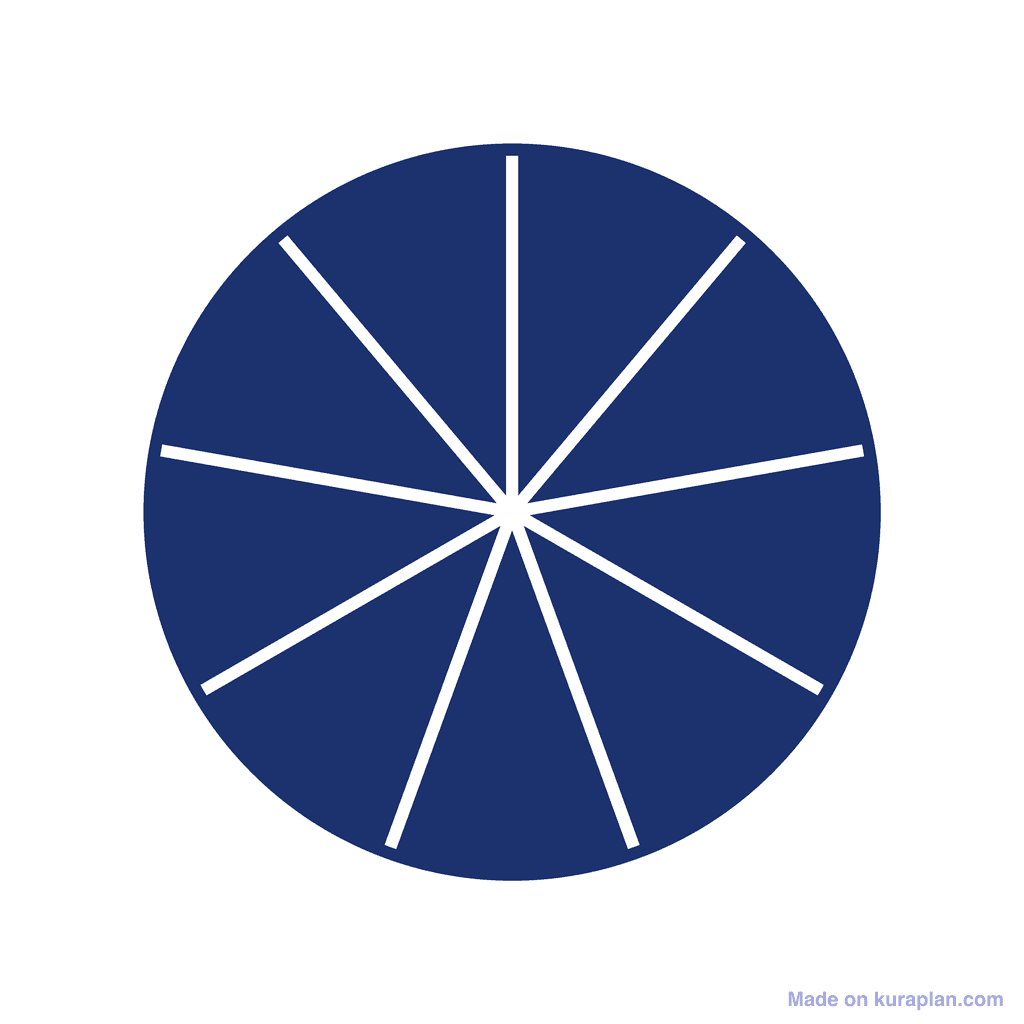 Fraction Circle — 9/9 (one whole)