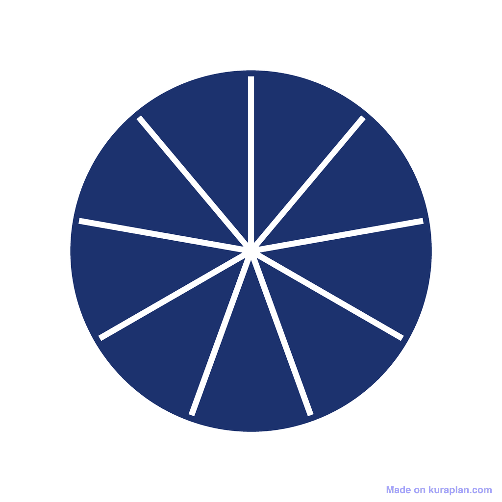 Fraction Circle — 9/9 (one whole)