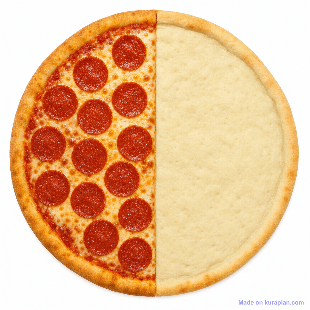 Fraction Pizza Halves 1 2