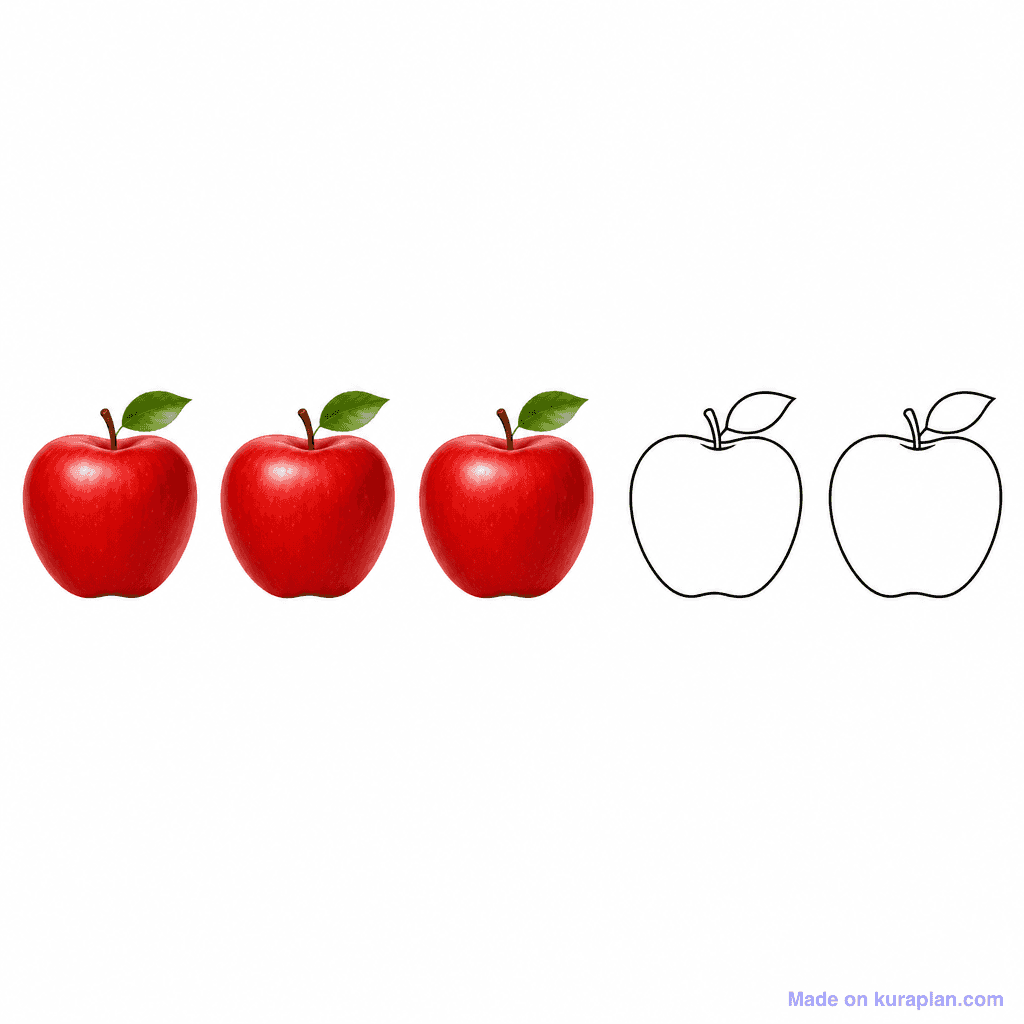 Fraction Set Apples 3 Of 5