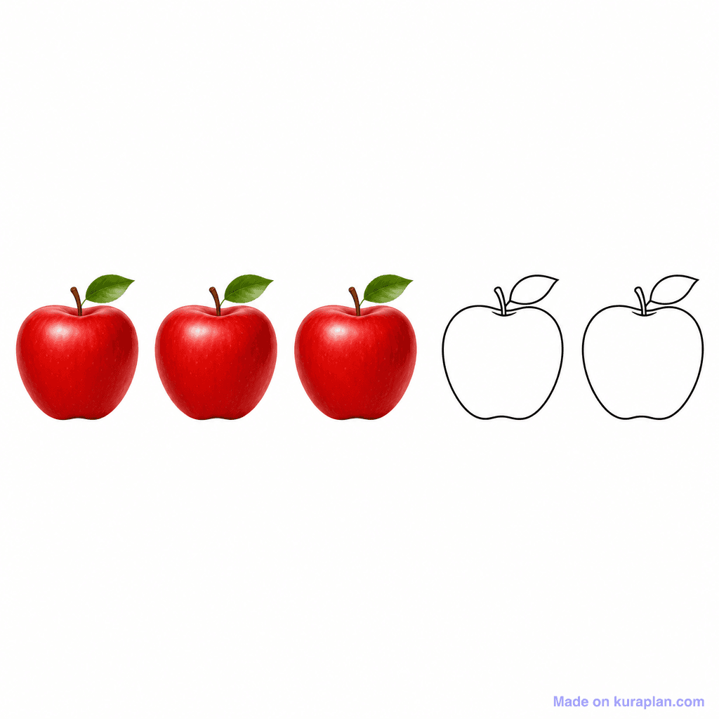 Fraction Set Apples 3 Of 5