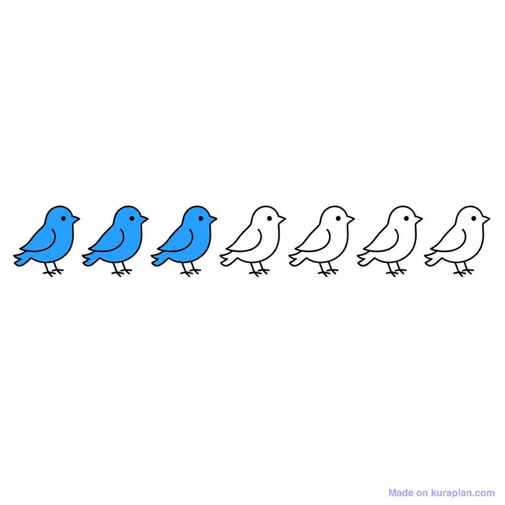Fraction Set: 3 of 7 Birds