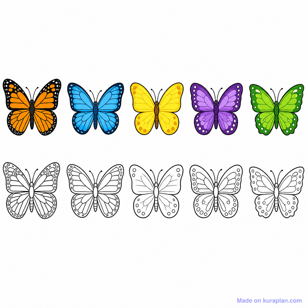 Fraction Set: 5 of 9 Butterflies