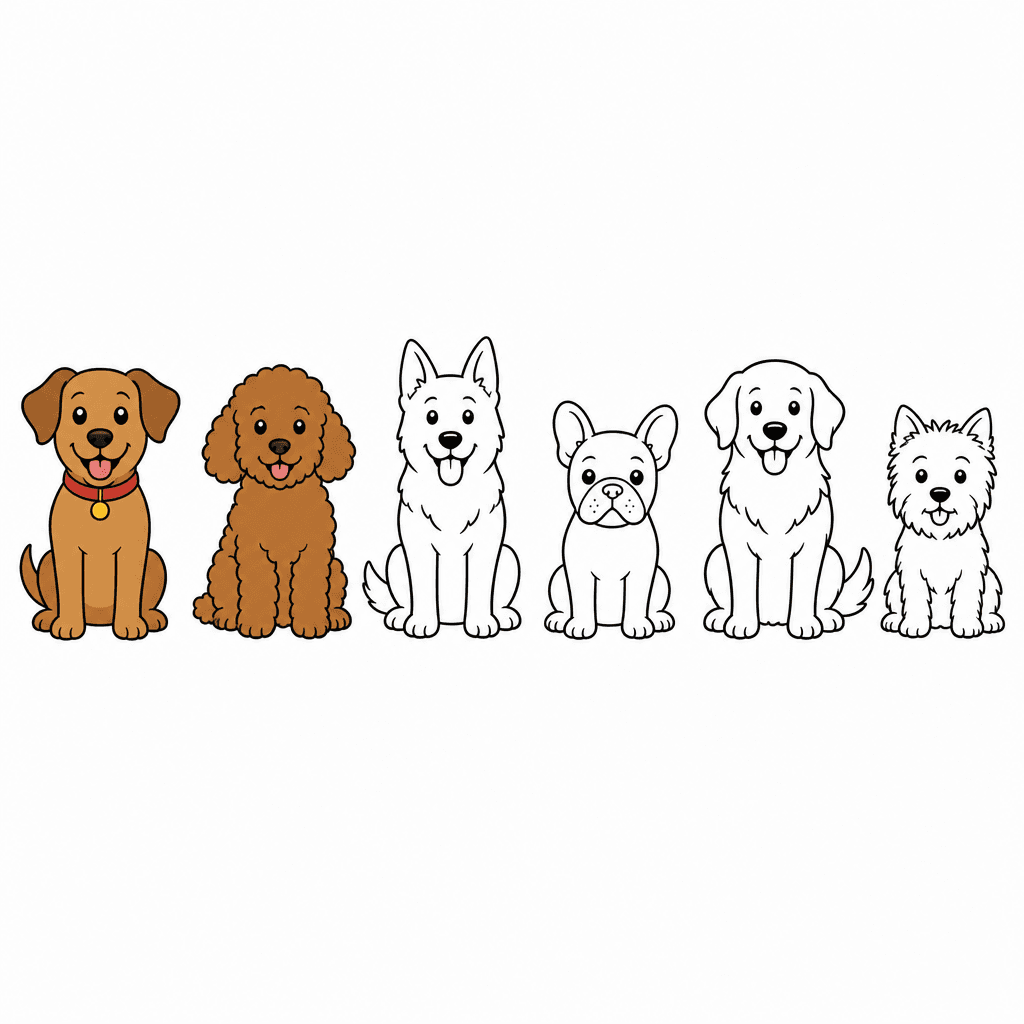 Fraction Set: 2 of 6 Dogs
