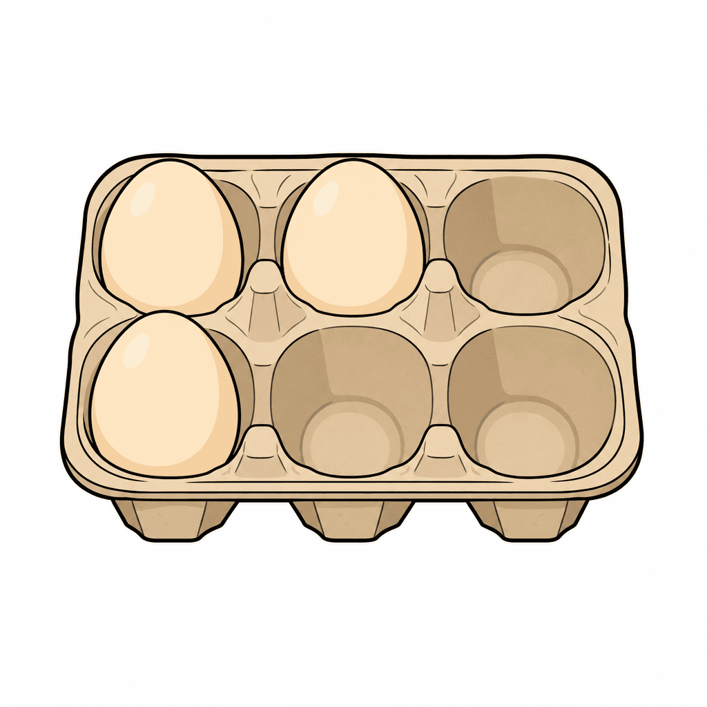 Fraction Set: 3 of 6 Eggs