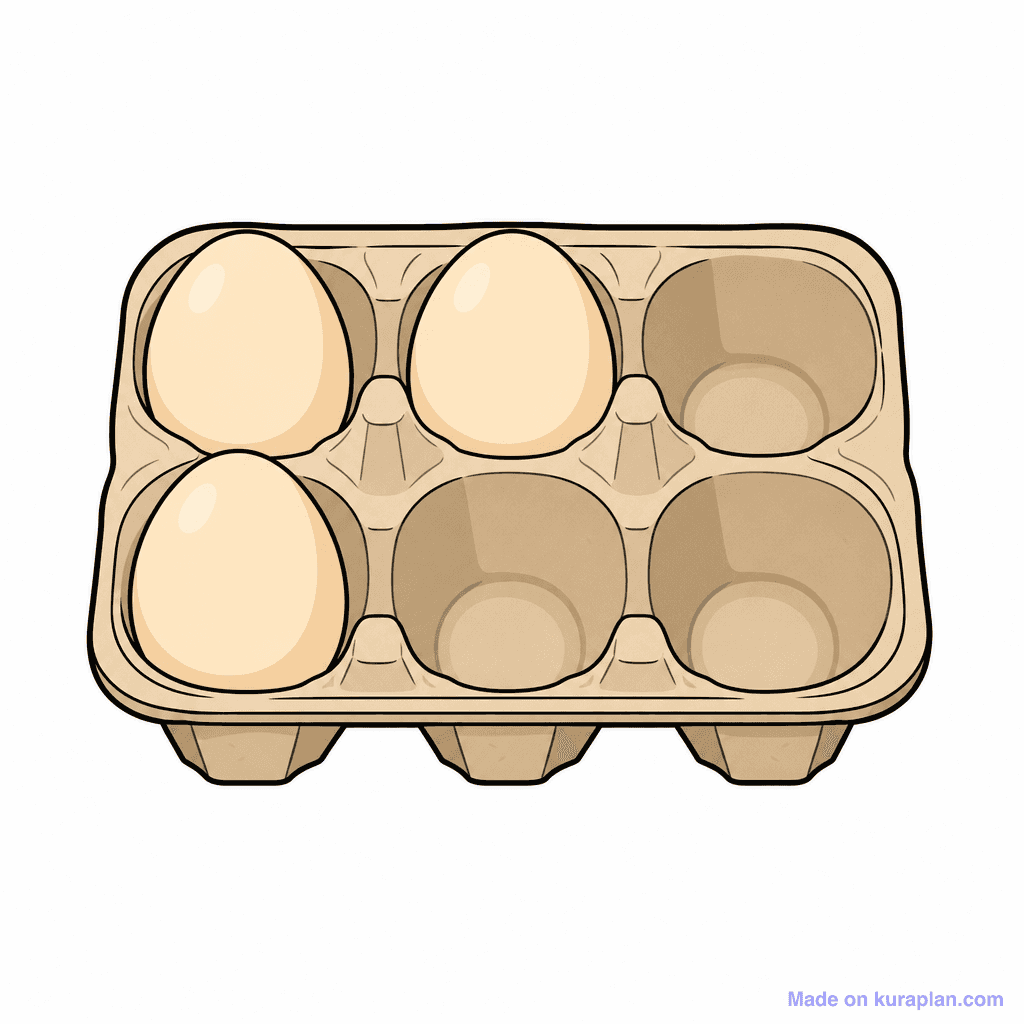 Fraction Set: 3 of 6 Eggs