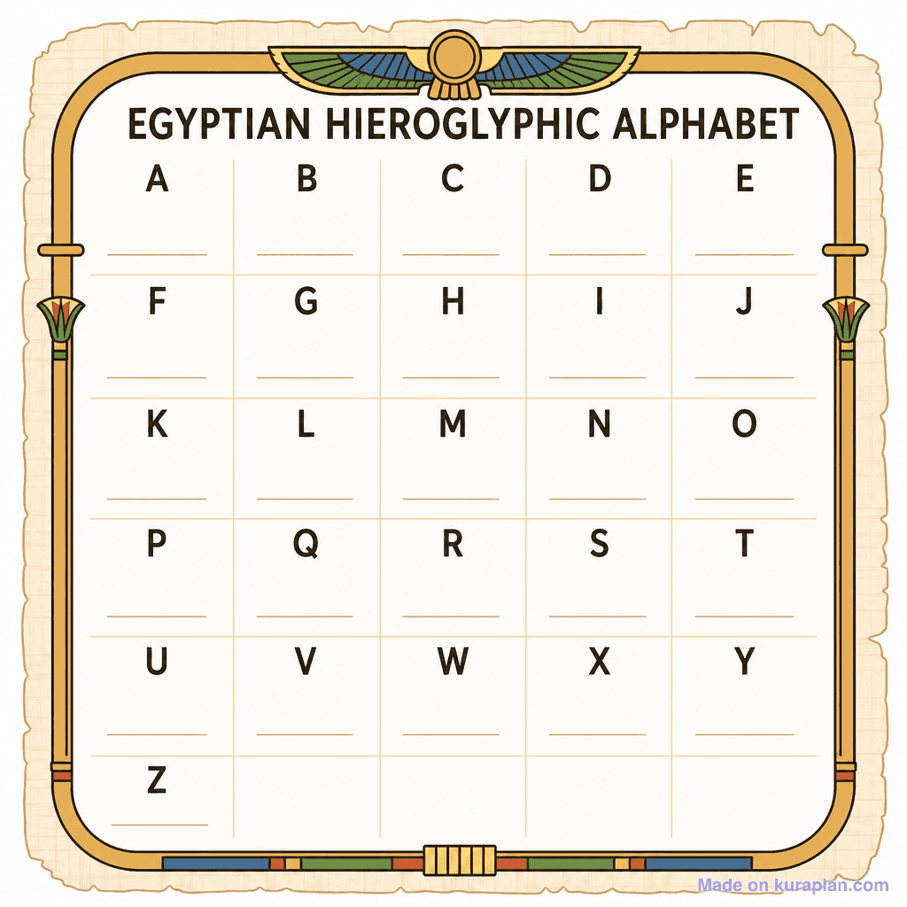 Egyptian Hieroglyphic Alphabet (simple, unlabeled)