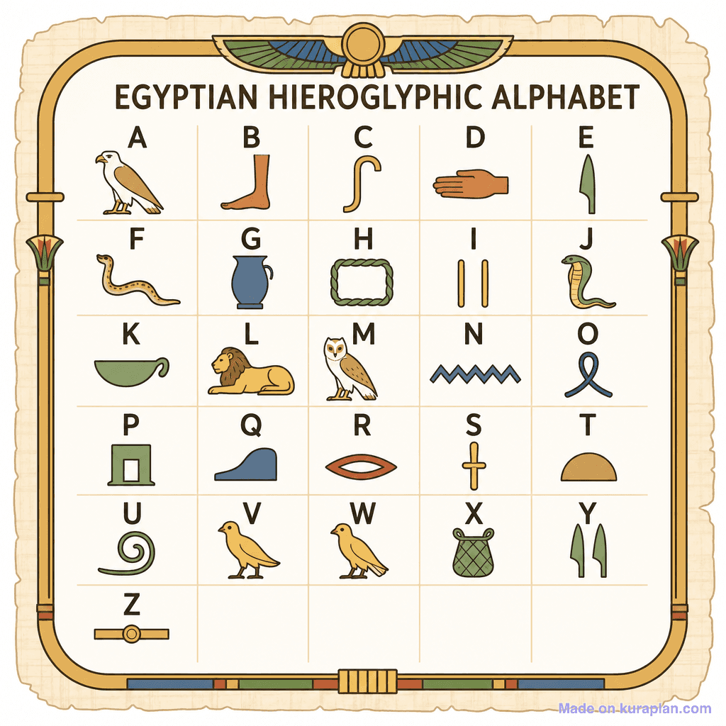 Egyptian Hieroglyphic Alphabet (simple)