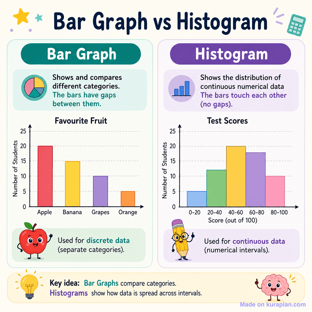 Histogram vs bar graph comparison
