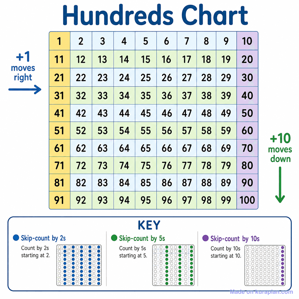 Hundreds Chart (1 to 100) (simple)