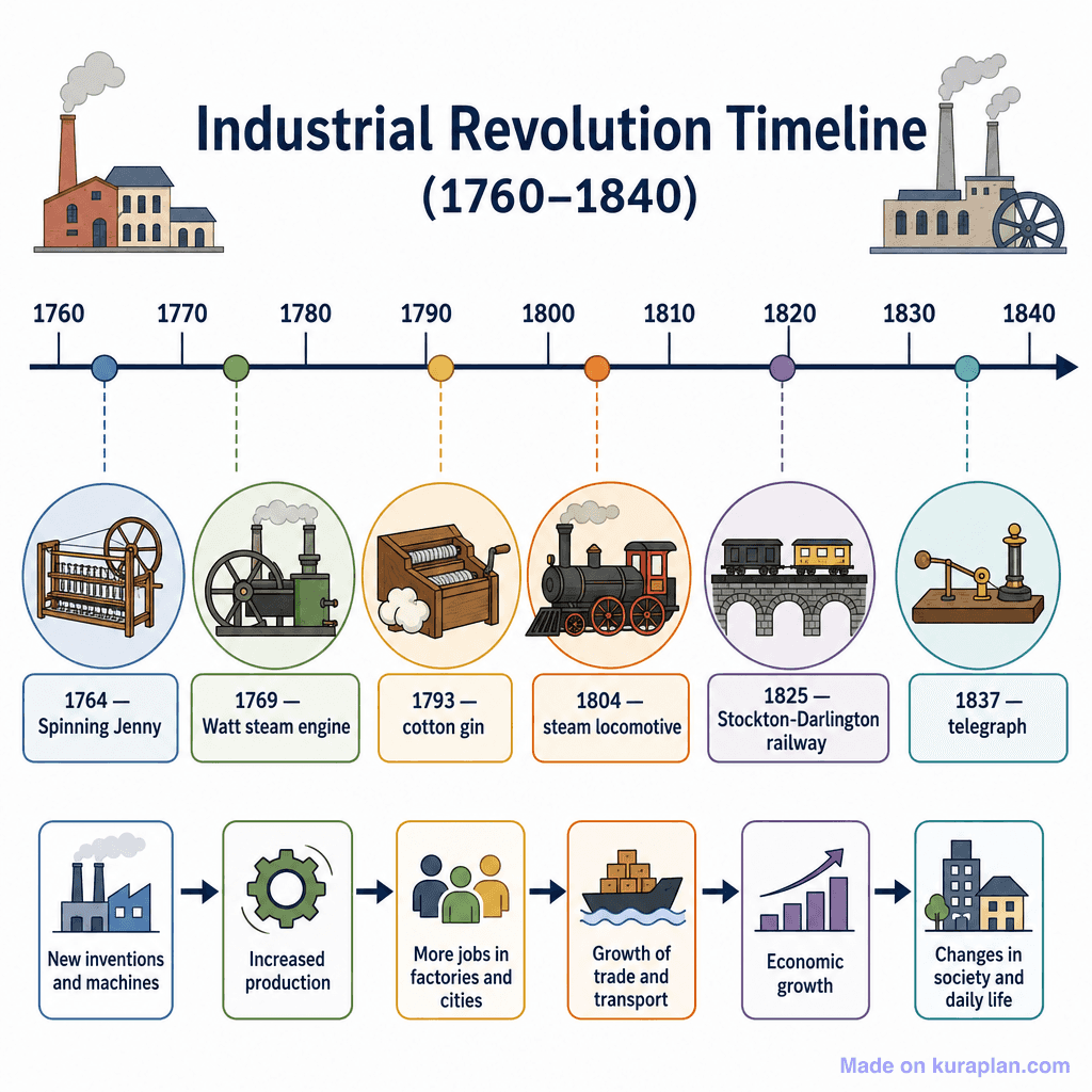 Industrial Revolution Timeline (1760–1840) (detailed)