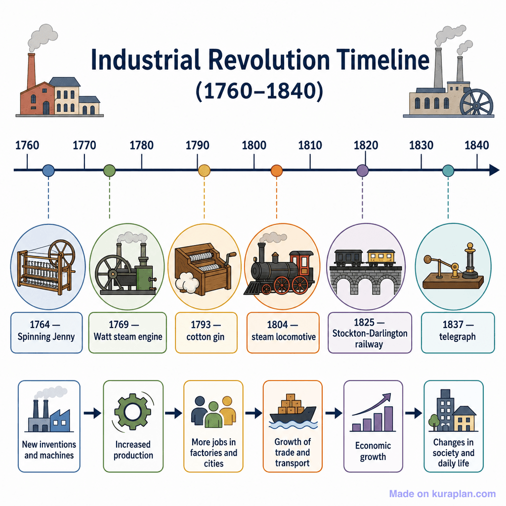 Industrial Revolution Timeline (1760–1840) (detailed)