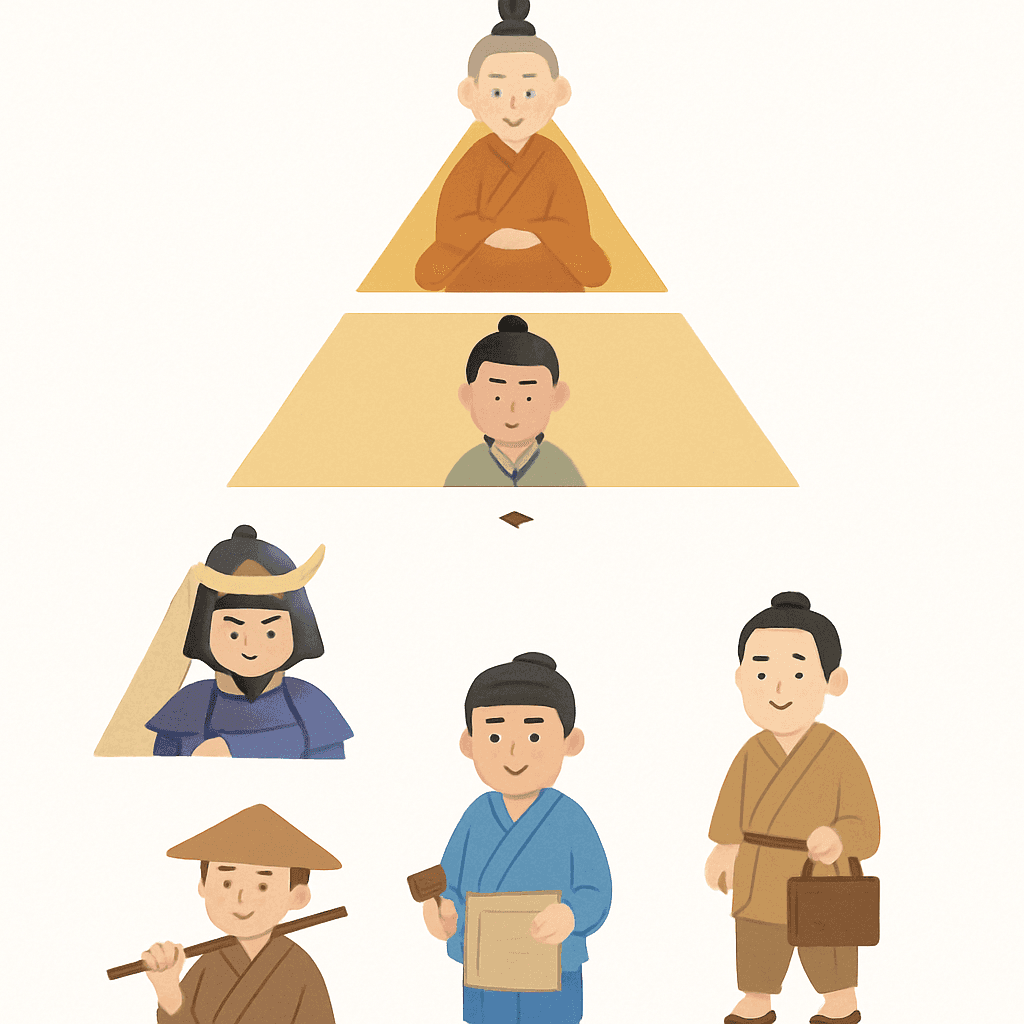 Feudal Japan social hierarchy pyramid