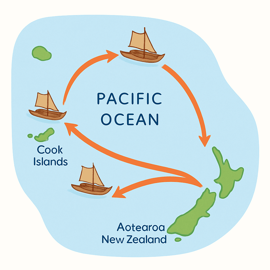 Polynesian navigation routes