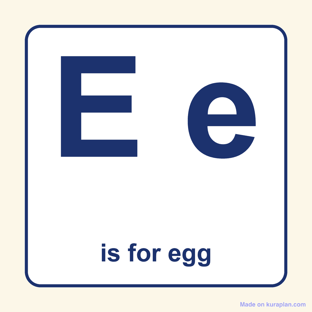 Letter Card — Ee (egg)