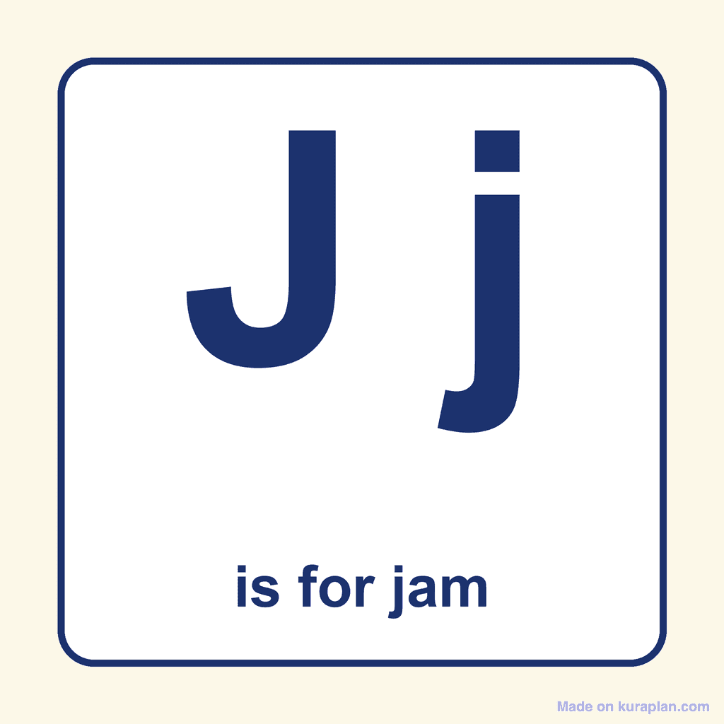 Letter Card — Jj (jam)