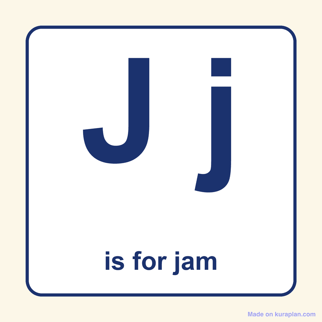 Letter Card — Jj (jam)