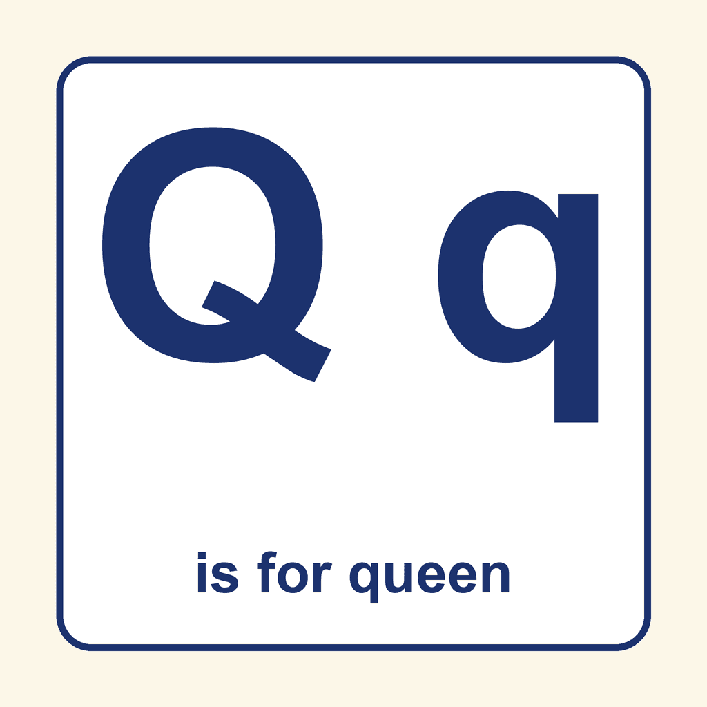Letter Card — Qq (queen)