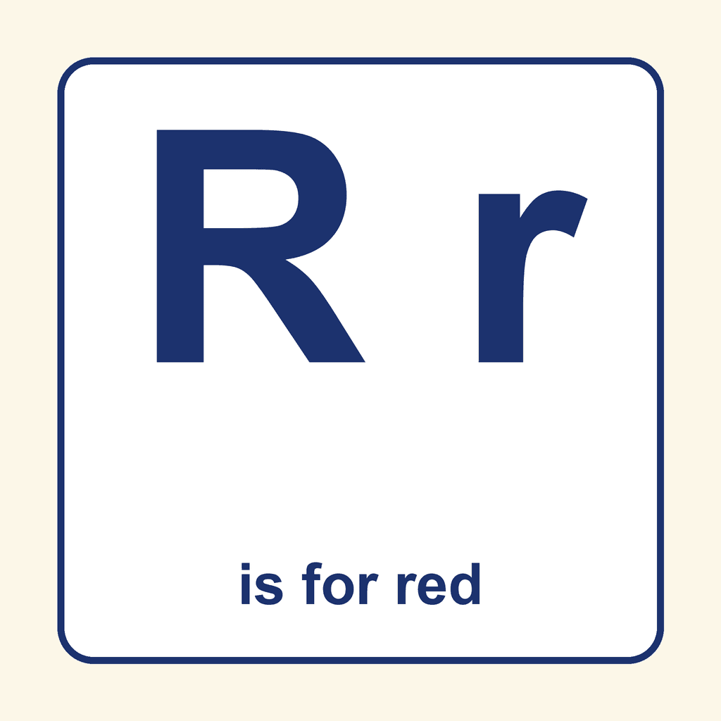 Letter Card — Rr (red)