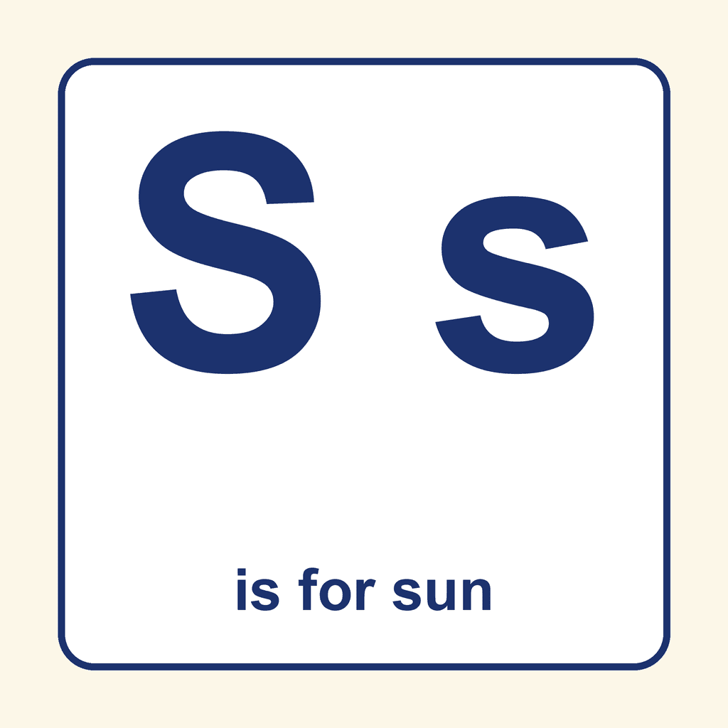 Letter Card — Ss (sun)