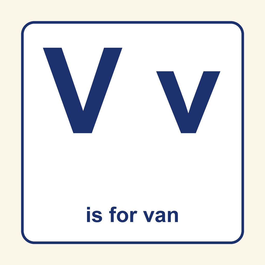 Letter Card — Vv (van)