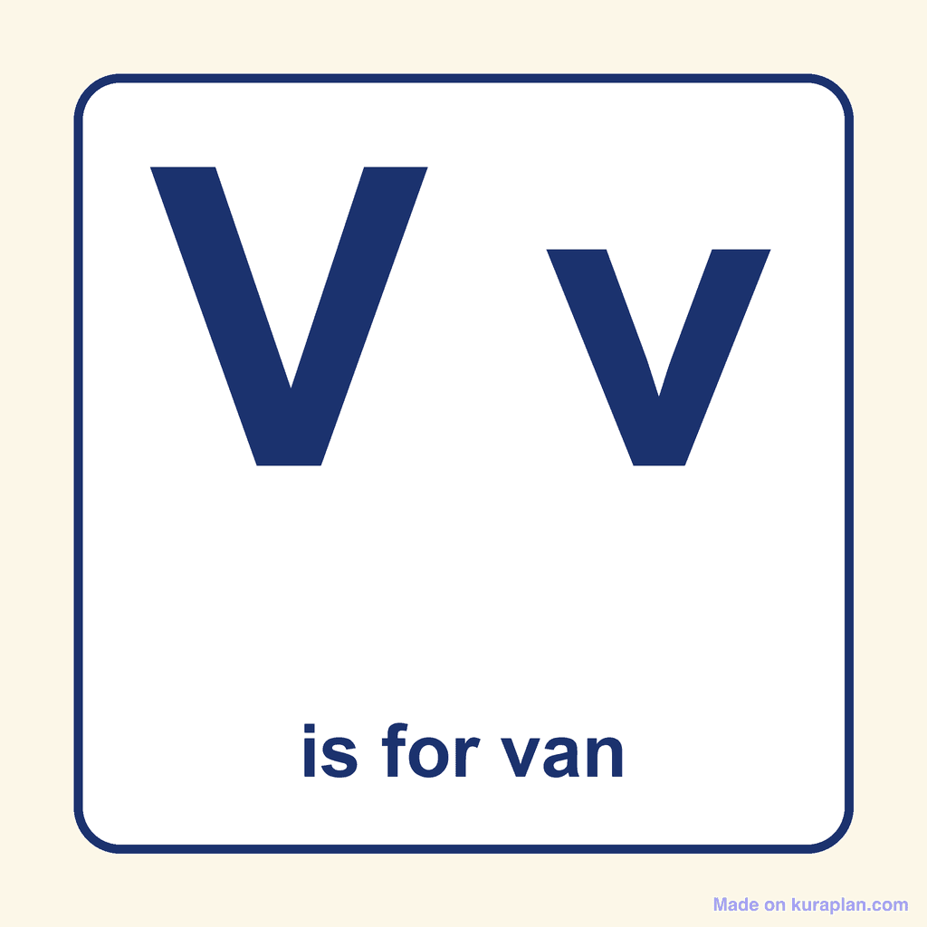 Letter Card — Vv (van)