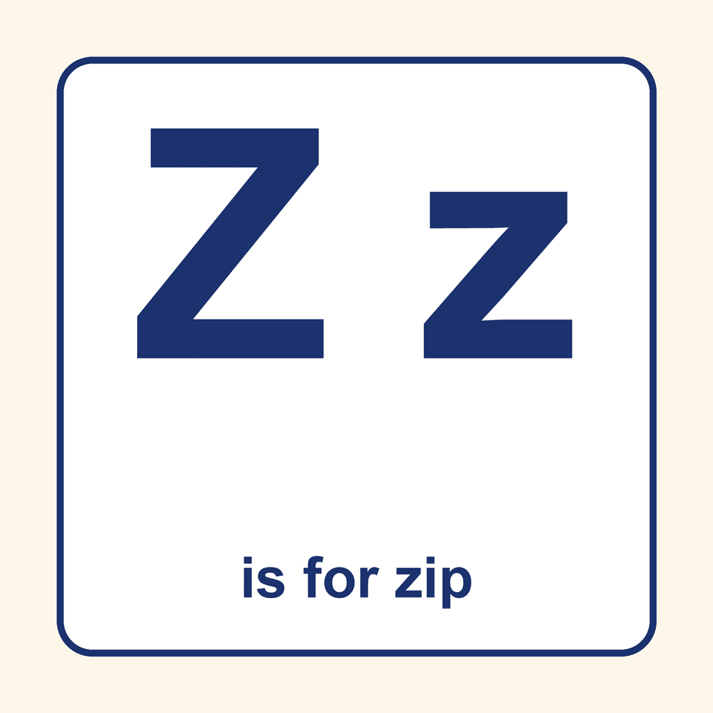 Letter Card — Zz (zip)