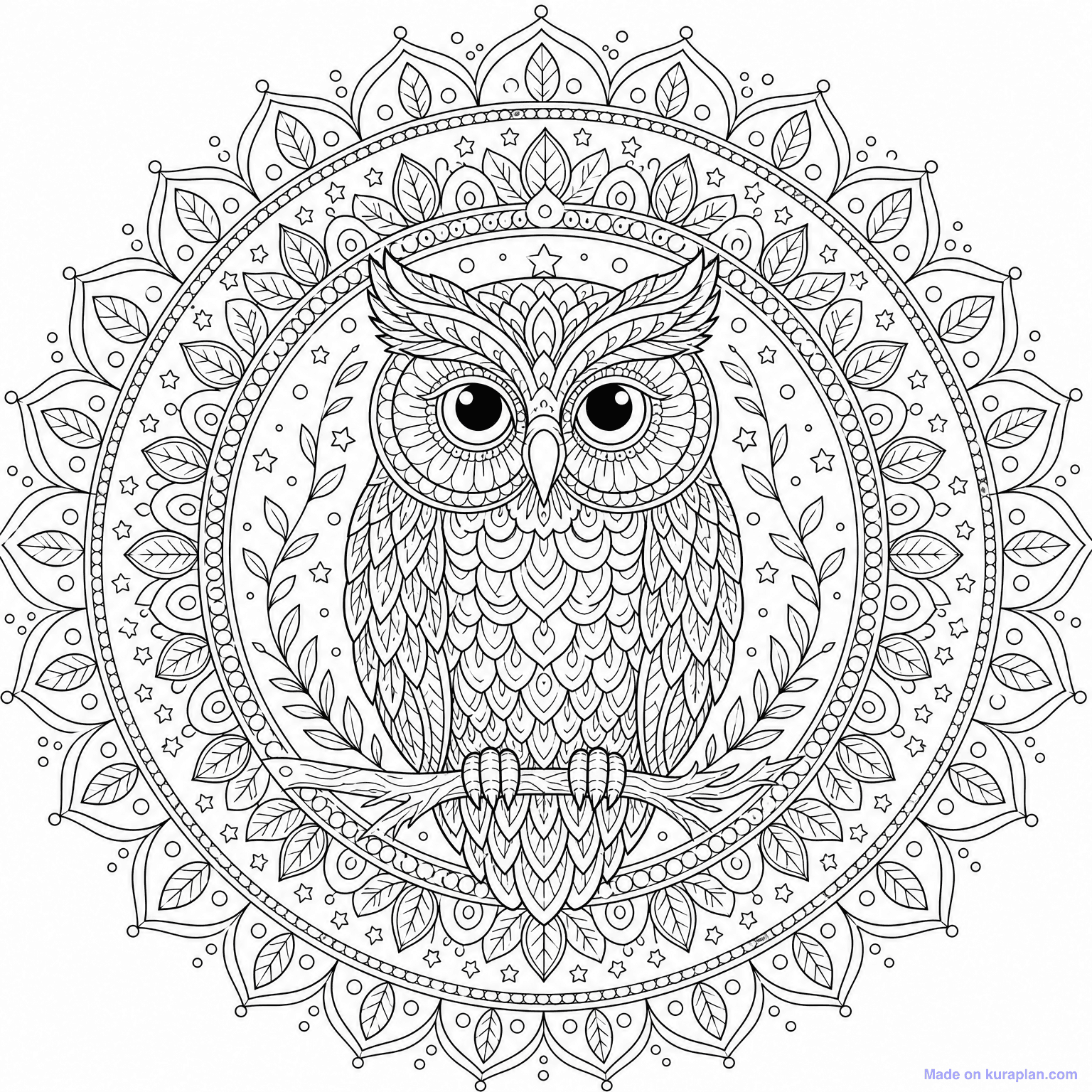 Owl Mandala — Coloring Page